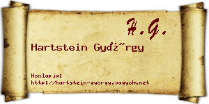Hartstein György névjegykártya
